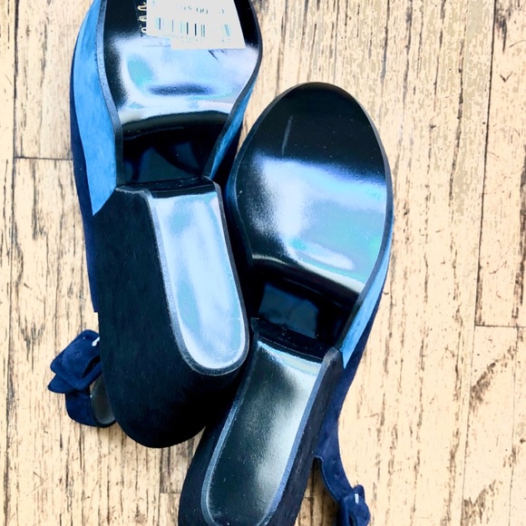 Robert Clergerie Blue Suede Platforms, sz 37.5 - Picture 6 of 11